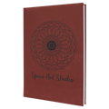 7" x 9 3/4" Rose Laserable Leatherette Sketch Book with Unlined Notepad