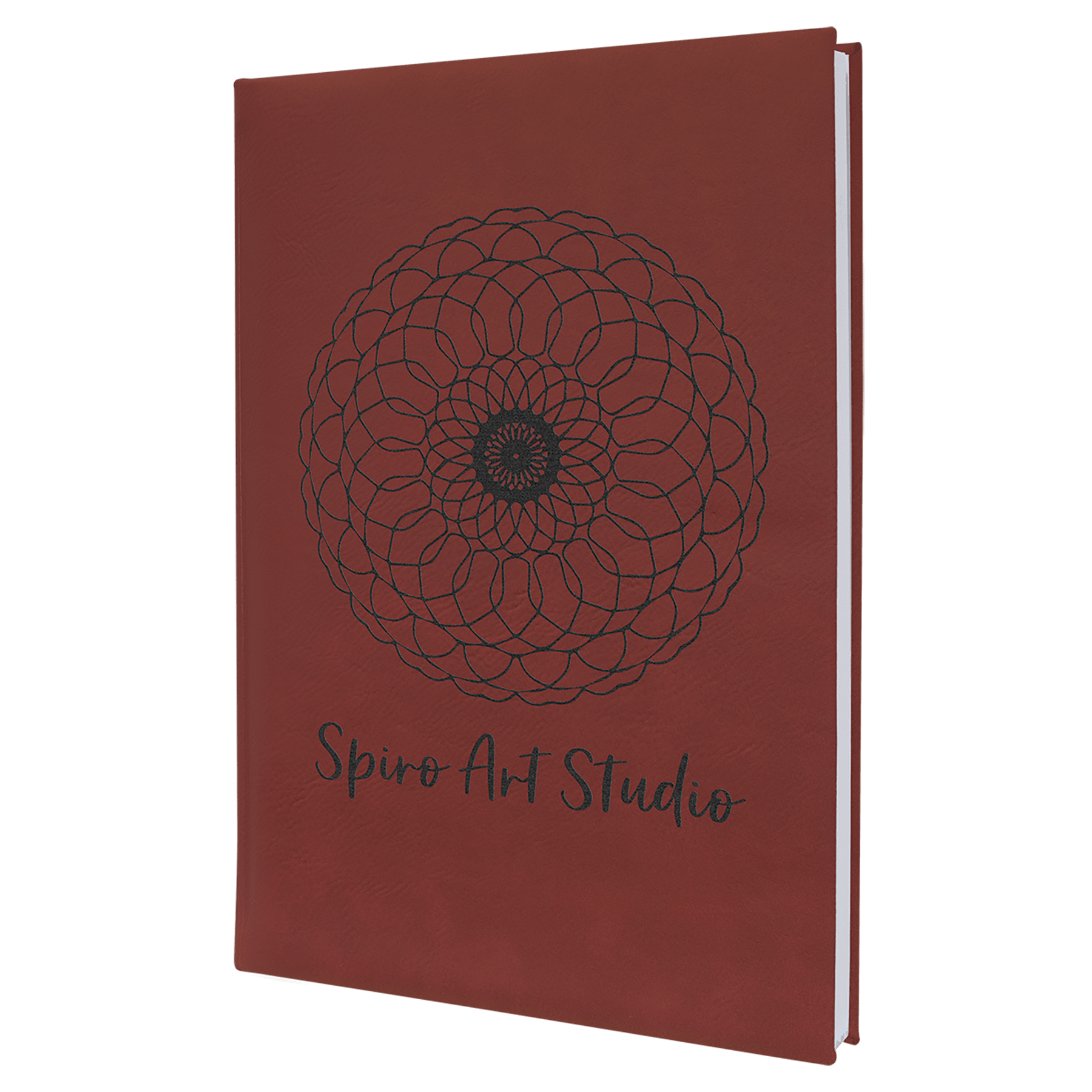 7" 7" x 9 3/4" Laserable Leatherette Sketch Book with Unlined Notepad