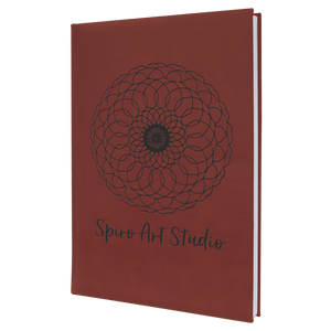 7" 7" x 9 3/4" Laserable Leatherette Sketch Book with Unlined Notepad