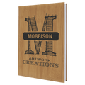 7" x 9 3/4" Bamboo Laserable Leatherette Sketch Book with Unlined Notepad