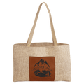 Rawhide 19" x 12" Burlap Bag with 5" Laserable Leatherette Gusset