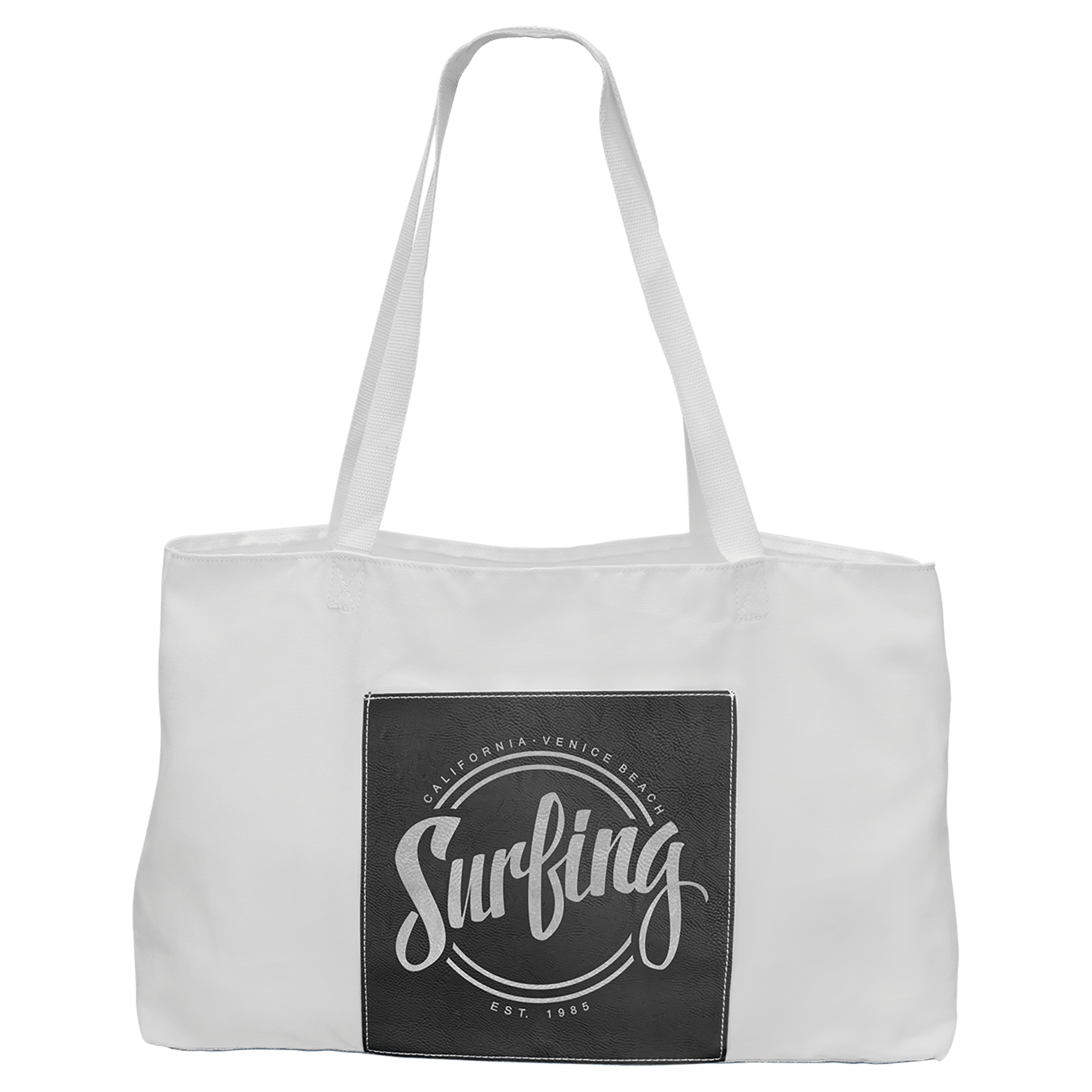 19" x 12" Bag with 5" Black/Silver Laserable Leatherette Gusset