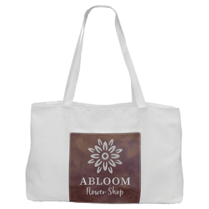 White Bag with 5" Rustic/Silver 19" x 12" Laserable Leatherette Gusset