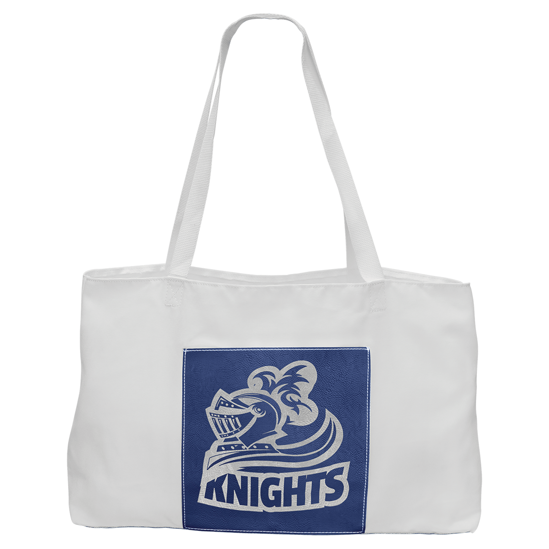 19" x 12" Bag with 5" Blue/Silver Laserable Leatherette Gusset