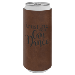 Dark Brown Laserable Leatherette Slim Beverage Holder