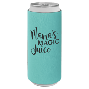 Teal Laserable Leatherette Slim Beverage Holder