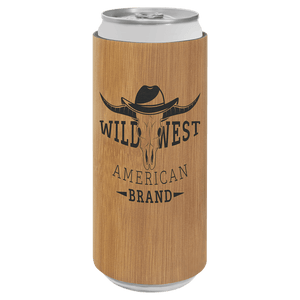 Bamboo Laserable Leatherette Slim Beverage Holder