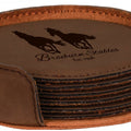 Dark Brown 4" Round Laserable Leatherette 6-Coaster Set