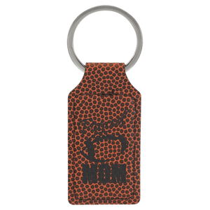 Football 2 3/4" x 1 1/4" Laserable Leatherette Rectangle Keychain