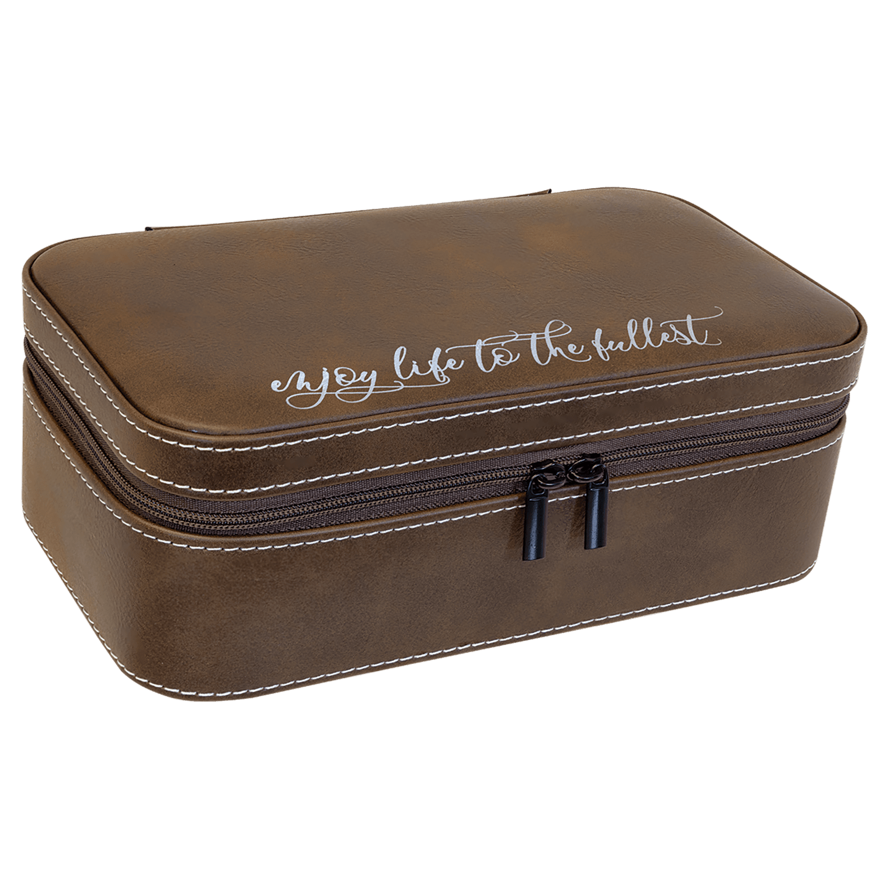 7 1/2" X 4 1/2" Rustic/ Laserable Leatherette Jewelry Box