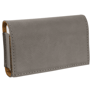 Gray 4 3/4" x 3 1/8" Laserable Leatherette Pill Box