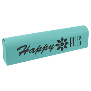Teal 9 3/4" x 2 1/2" Laserable Leatherette Pill Box