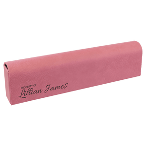 Pink 9 3/4" x 2 1/2" Laserable Leatherette Pill Box