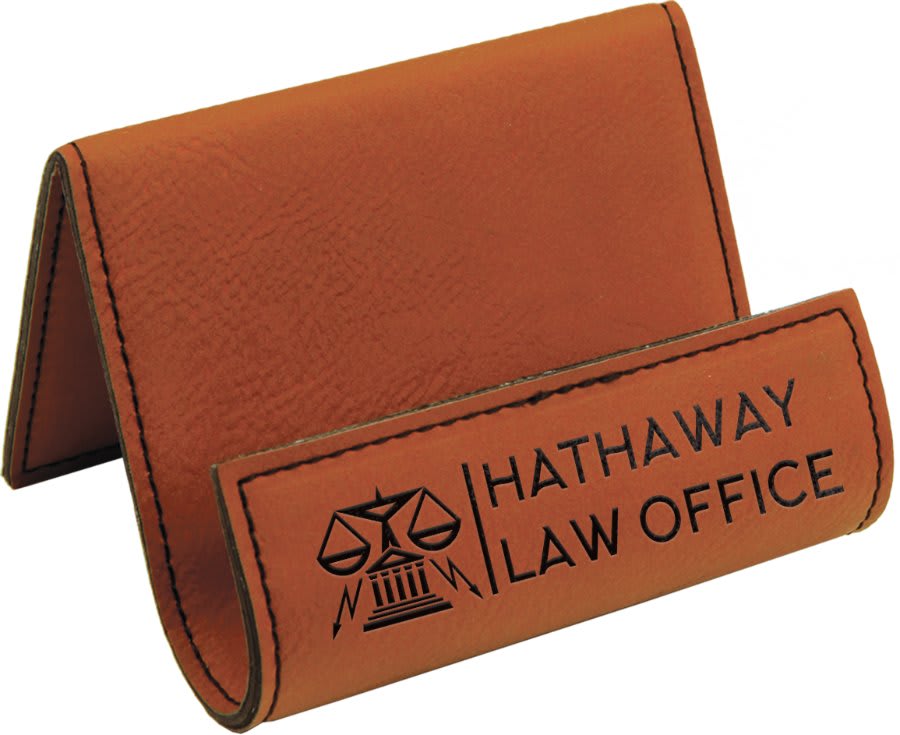Rawhide 3 1/2" x 2 1/2" Laserable Leatherette Holder Easel