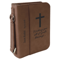 Dark Brown 6 3/4" x 9 1/4" Leatherette Book/Bible Cover with Handle & Zipper