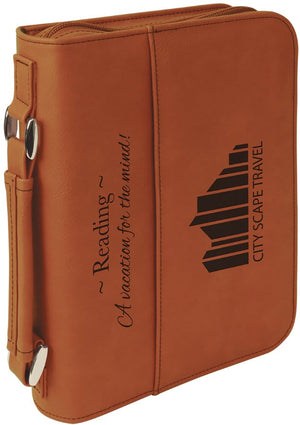 Rawhide 6 3/4" x 9 1/4" Leatherette Book/Bible Cover with Handle & Zipper