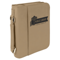 Light Brown 7 1/2" x 10 3/4" Leatherette Book/Bible Cover with Handle & Zipper