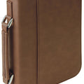 Dark Brown 7 1/2" x 10 3/4" Leatherette Book/Bible Cover with Handle & Zipper