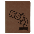 Dark Brown 9 1/2" x 12" with Zipper Laserable Leatherette Portfolio with Notepad