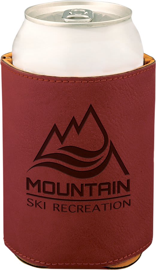 3 3 3/4" Laserable Leatherette Beverage Holder