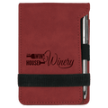3 1/4" x 4 3/4" Rose Laserable Leatherette Mini Notepad with Pen