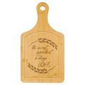 13 1/2" x 7" Bamboo Cutting Board Paddle Shape with Drip Ring