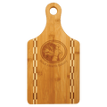 13 1/2" x 7" Paddle Shaped Bamboo Cutting Board with Butcher Block Inlay