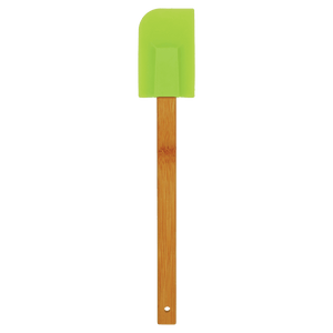 Green Silicone Spatula with Bamboo 11 3/4" Handle