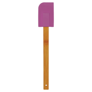 Purple Silicone Spatula with Bamboo 11 3/4" Handle