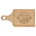 13 1/2" x 7" Maple Cutting Board Paddle Shape with Drip Ring