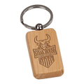 1" x 2" Maple Rectangle Keychain