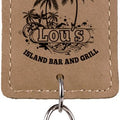 Light Brown Rectangle Laserable Leatherette Bottle Opener Keychain
