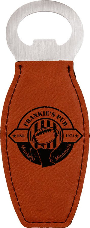 Rawhide Laserable Leatherette Bottle Opener with Magnet
