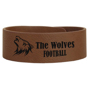 Dark Brown 9 1/2" x 1" Laserable Leatherette Cuff Bracelet