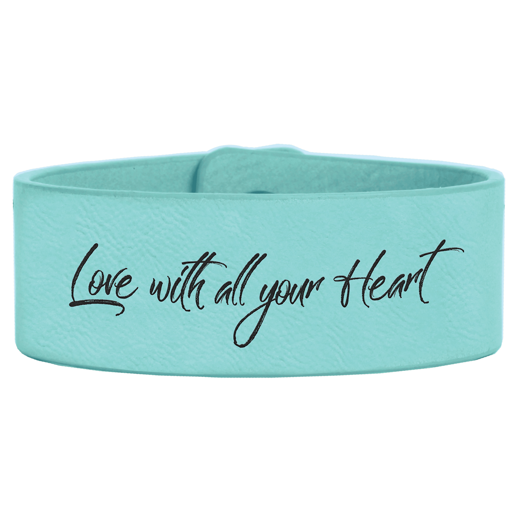 Teal 9 1/2" x 1" Laserable Leatherette Cuff Bracelet
