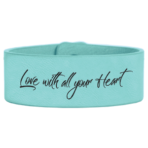 Teal 9 1/2" x 1" Laserable Leatherette Cuff Bracelet