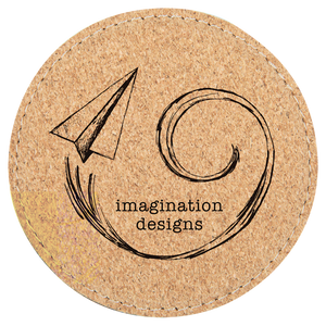 Cork 4" Round Laserable Leatherette 6-Coaster Set
