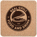 4" x 4" Square Cork Coaster with Stitching