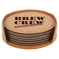 4" Round Cork 6-Coaster Set