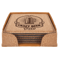 4" x 4" Square Cork 6-Coaster Set