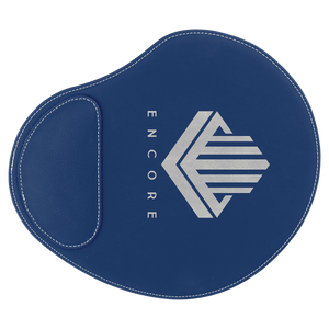 Blue/Silver 9" x 10 1/4" Laserable Leatherette Mouse Pad