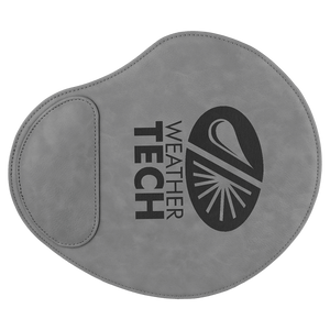 Gray 9" x 10 1/4" Laserable Leatherette Mouse Pad