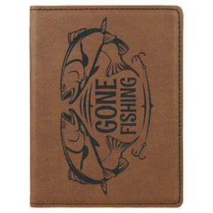 Dark Brown 4 1/4" x 5 1/2" Laserable Leatherette Passport Holder