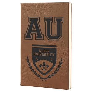 Dark Brown 5 1/4" x 8 1/4" Laserable Leatherette Journal with Lined Notepad