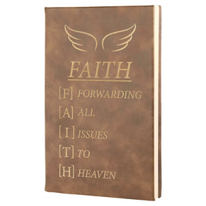 Rustic/Gold 5 1/4" x 8 1/4" Laserable Leatherette Journal with Lined Notepad