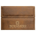 3 3/4" x 2 3/4" Rustic/ Laserable Leatherette Hard Business Card Holder