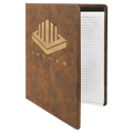 9 1/2" x 12" Rustic/ Laserable Leatherette Portfolio with Notepad
