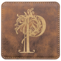 4" x 4" Square Rustic/ Laserable Leatherette Coaster