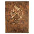 7" x 9" Rustic/ Laserable Leatherette Small Portfolio with Notepad