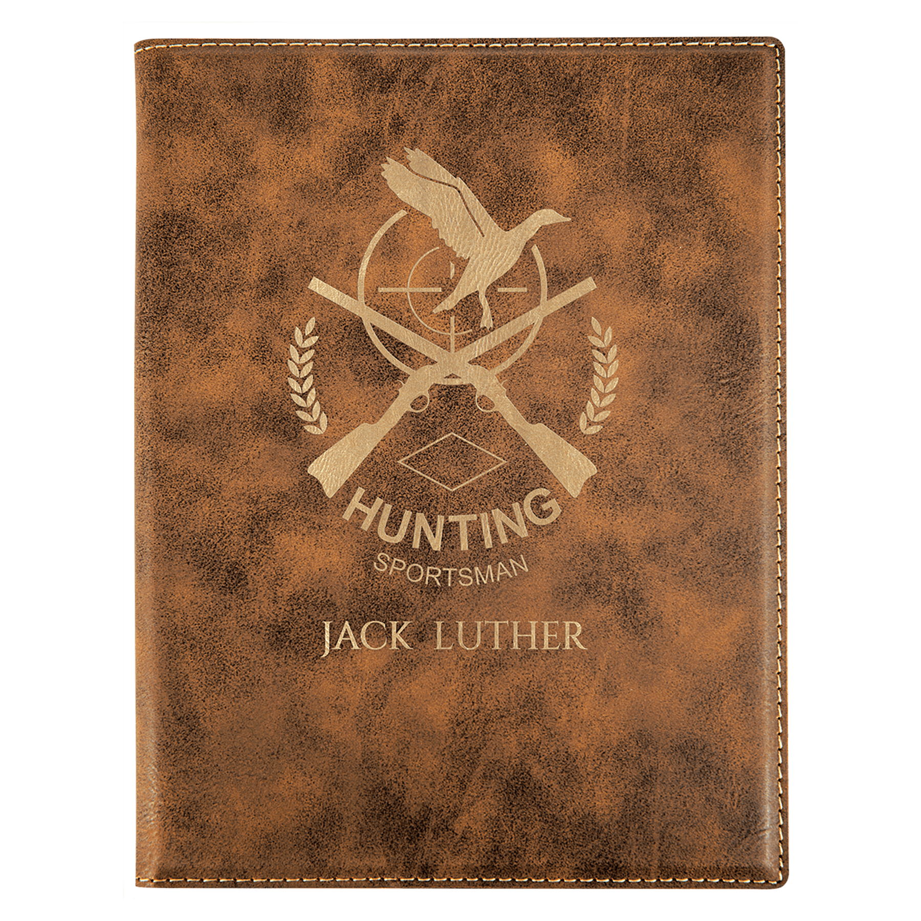 7" x 9" Rustic/ Laserable Leatherette Small Portfolio with Notepad